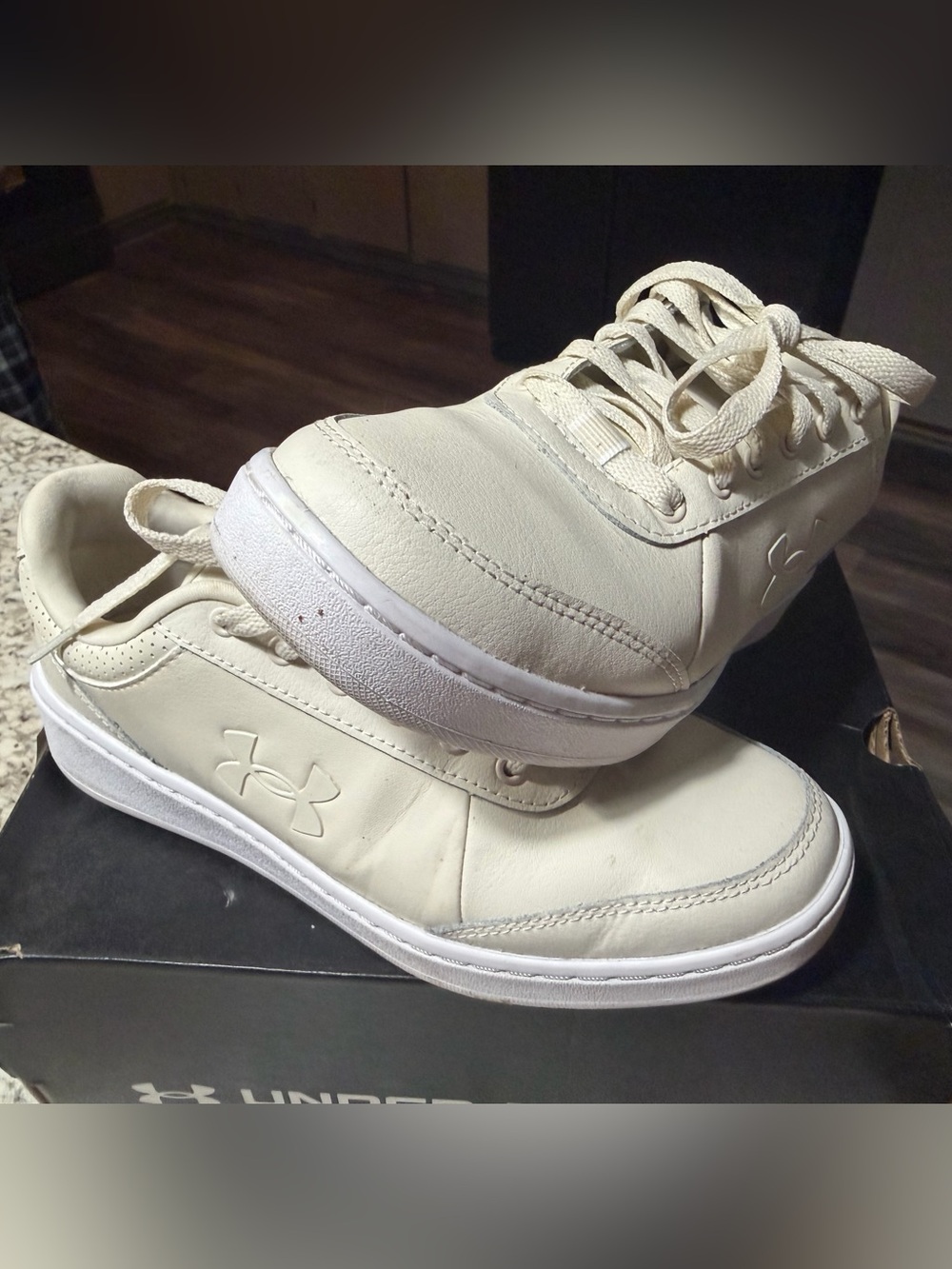 Under Armour Women’s White Low-Top Leather Sneakers
